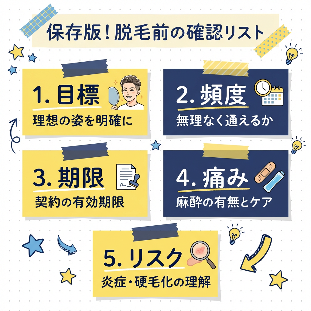 【保存版】脱毛前の確認リスト