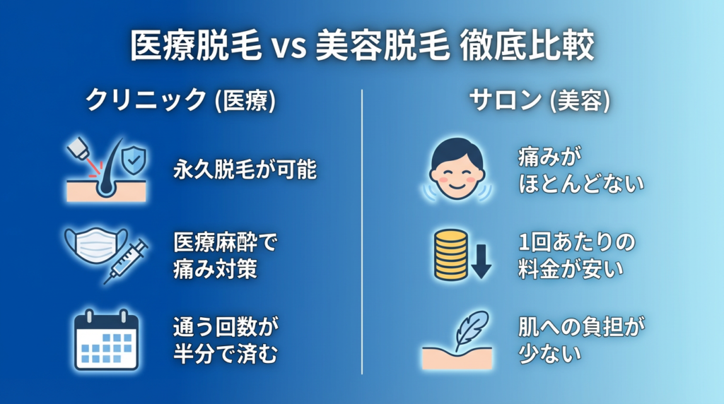 医療脱毛VS美容脱毛 徹底比較